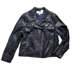 POPSUGAR Imitation Leather Moto Jacket NWOT size L